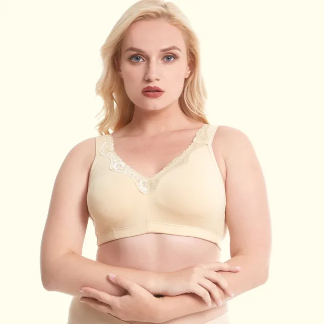 Bras For Women Plus Size 95% Cotton Large Cup Comfortable Seamless Wireless Ultra-Thin  Brassiere - Image 9