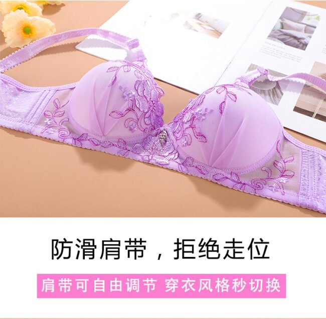Bralette Push Up Bra For Women Vintage Floral Print Adjustable - Image 19
