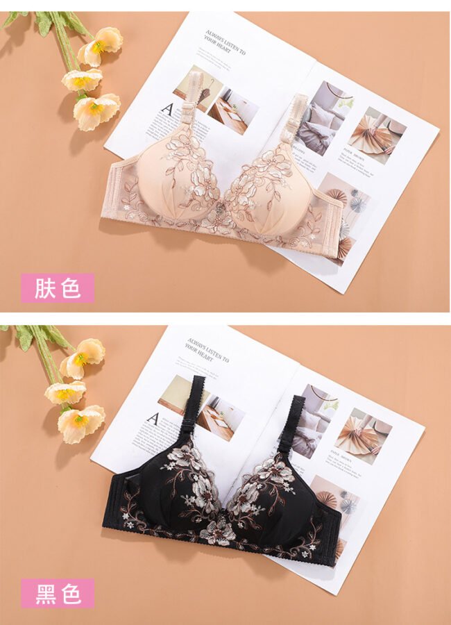 Bralette Push Up Bra For Women Vintage Floral Print Adjustable - Image 25