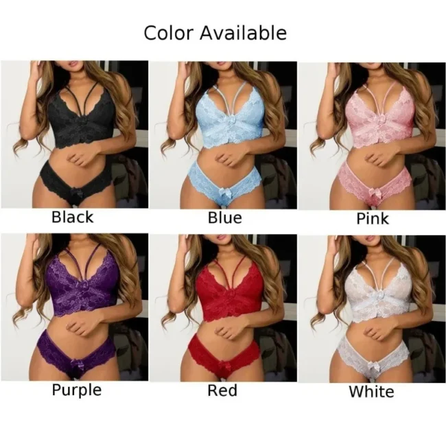 Women Lace Lingerie Set 2 Piece Corset Bra &Amp; Panties - Image 5