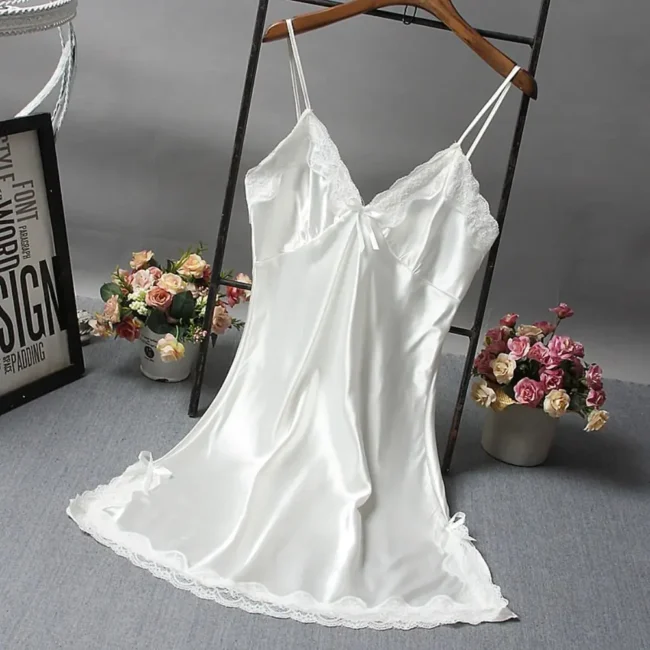 Lace Patchwork Lingerie Sleep Wear Nightdress - Image 4