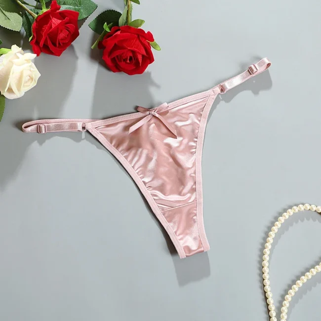 Women'S Satin Soft Thong Low Waist Comfortable Female Underwear - Image 2