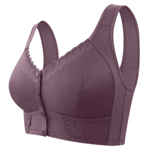 Women's Bra Thin Cup Front Clasp Lace No Ring Vest Comfortable