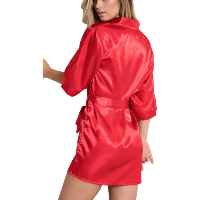Women Satin Sleepwear Lingerie Night Gown Robe! - Image 17