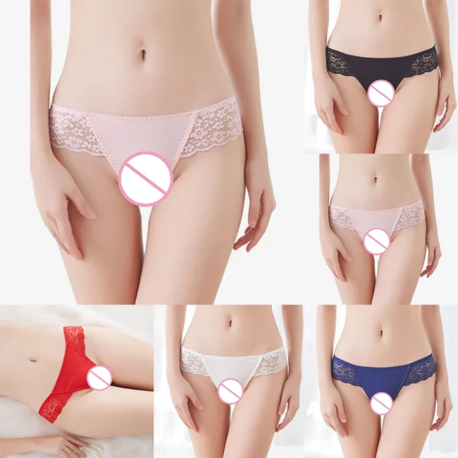 Women Thong Elastic Cotton Low Waist Lace Seamless Underwear Solid Color - Image 12