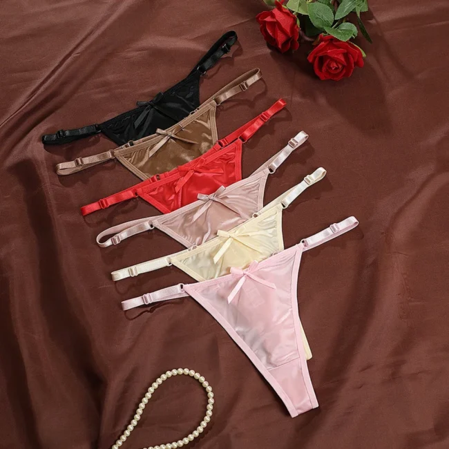 Women'S Satin Soft Thong Low Waist Comfortable Female Underwear - Image 6
