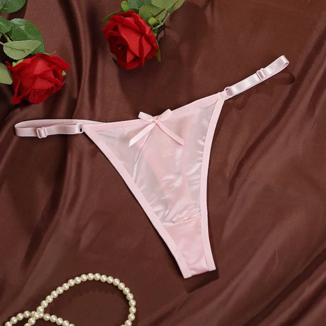 Women'S Satin Soft Thong Low Waist Comfortable Female Underwear - Image 12