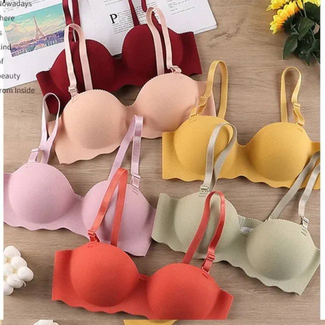 Bra Push Up Seamless For Women Solid Color Convertible Straps Brassiere - Image 4