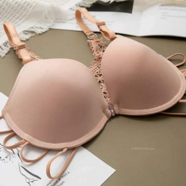 Women Silky Comfortable Adjustable Bra Underwire Back Floral Embroidery - Image 2