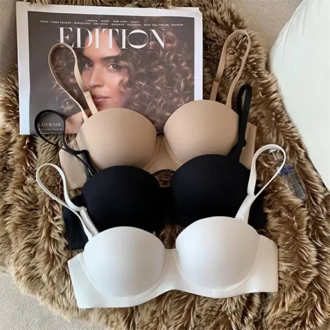 Seamless Bras For Women Push Up Bra 1/2 Cup Comfort Soft Invisible Non-Wire - Image 4