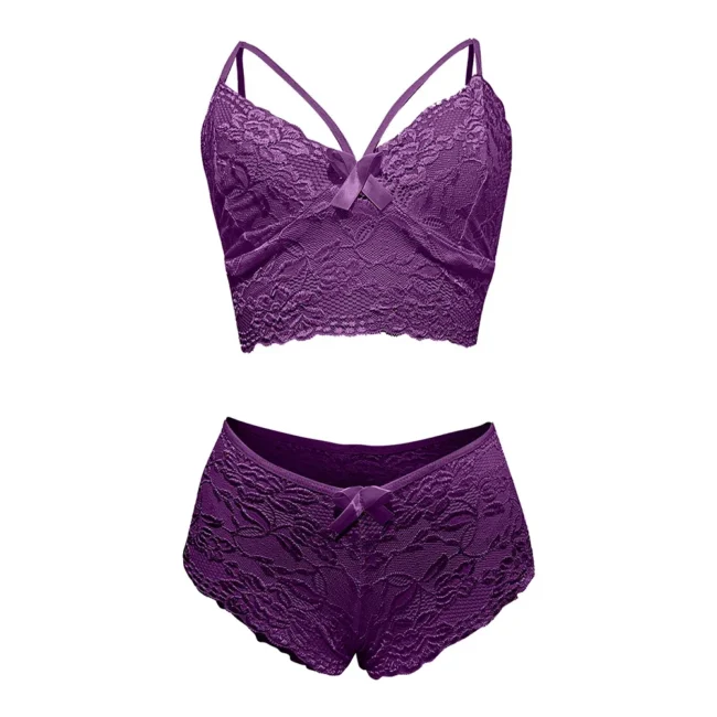 Women Lace Lingerie Set 2 Piece Corset Bra &Amp; Panties - Image 17
