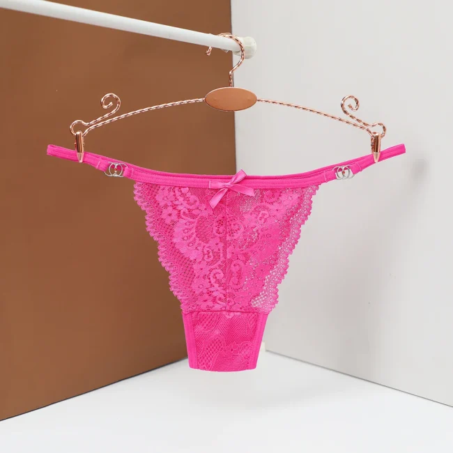 Women'S Thong Panties Lace Flowers Low Waist Fashion Transparent - Image 9