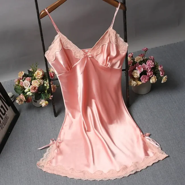Lace Patchwork Lingerie Sleep Wear Nightdress - Image 3