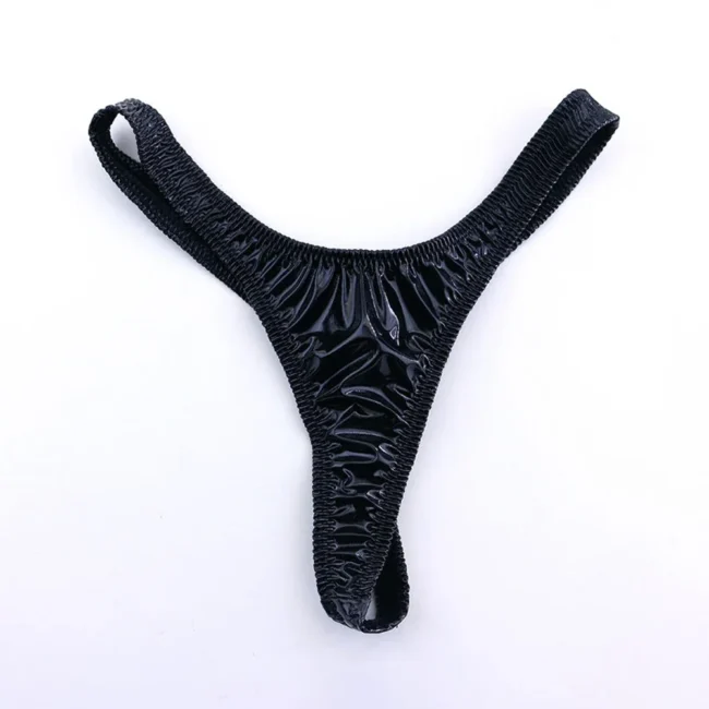 Women'S Thong Underwear T-Panties Low Waist Patent Leather Lingerie - Image 2