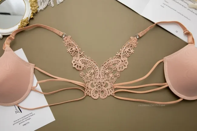 Women Silky Comfortable Adjustable Bra Underwire Back Floral Embroidery - Image 24
