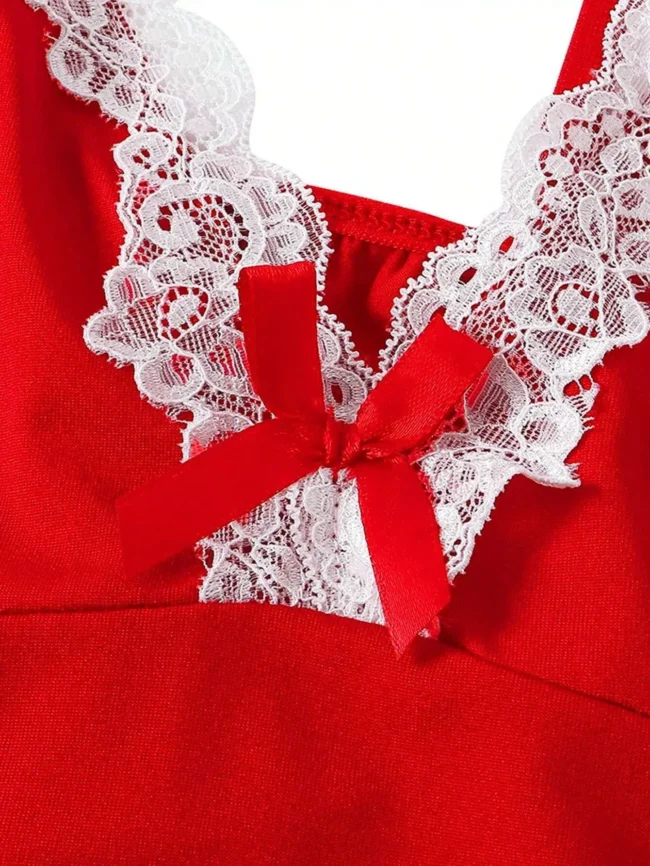 Nightgown Elegant Sleep Dress V-Neck Bra Transparent With Panties Set - Image 26
