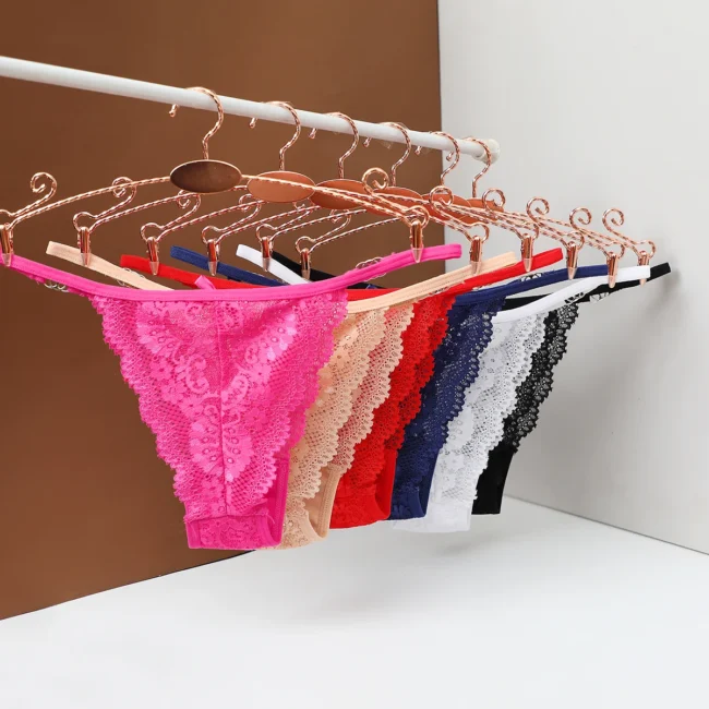 Women'S Thong Panties Lace Flowers Low Waist Fashion Transparent - Image 14