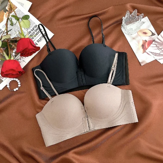 Front Closure Strapless Bra For Women Seamless Push Up Brassiere - Image 22
