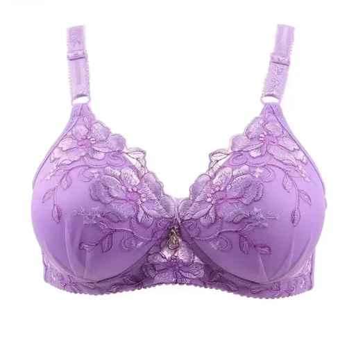 Bralette Push Up Bra for Women Vintage Floral Print Adjustable