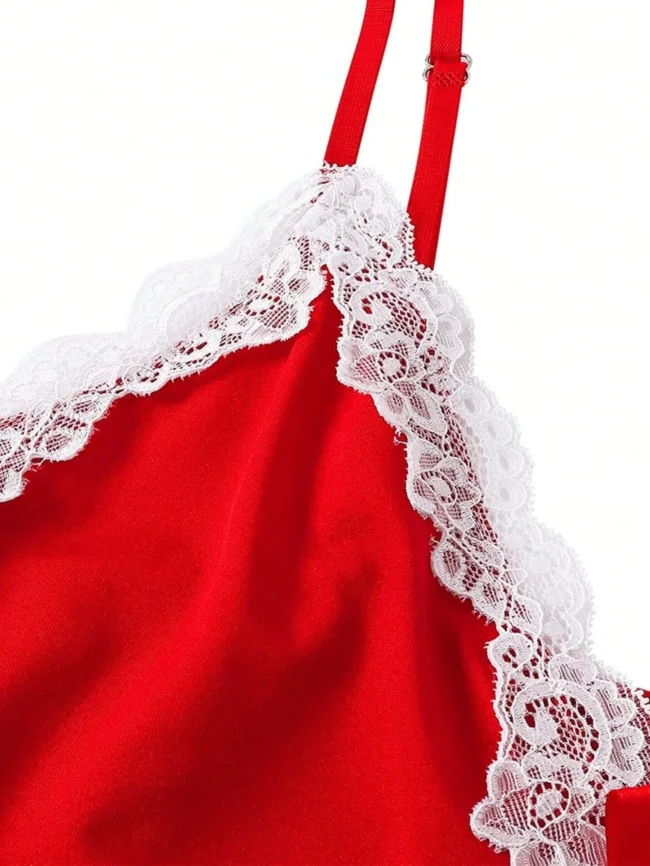 Nightgown Elegant Sleep Dress V-Neck Bra Transparent With Panties Set - Image 27