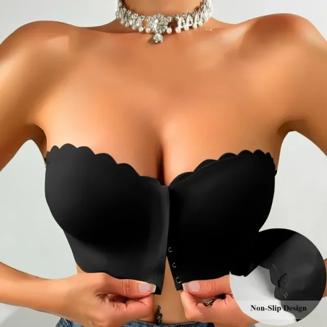 Front Button Bra No Underwire Smooth Breathable Comfortable Solid Color - Image 10