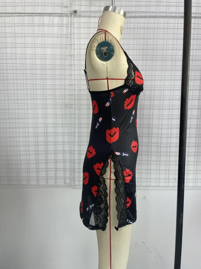 Nightgown Fashion Leopard Print Lingerie Women'S Butterfly Pattern Chemise - Image 14