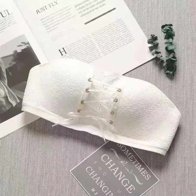 Non-Slip Bra Lace Tube Top Seamless Wireless Small Chest Push Up - Image 8