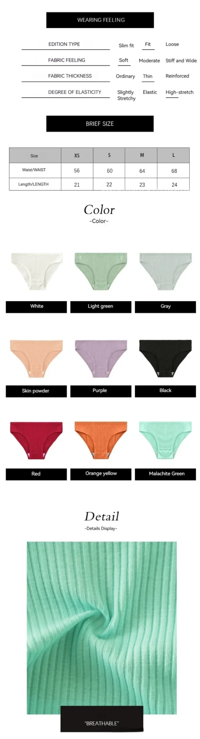 Women Underwear Briefs Breathable Cotton Panties Mid-Waist Hip Lifting - Image 16