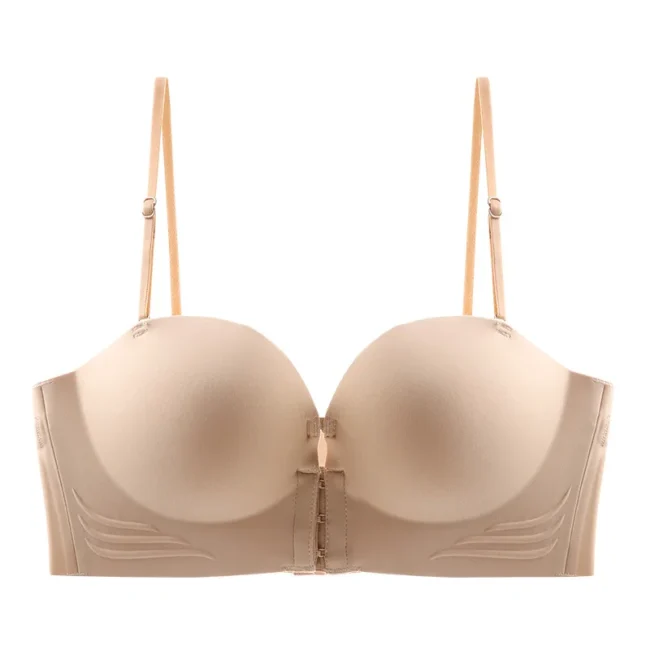Front Closure Strapless Bra For Women Seamless Push Up Brassiere - Image 8