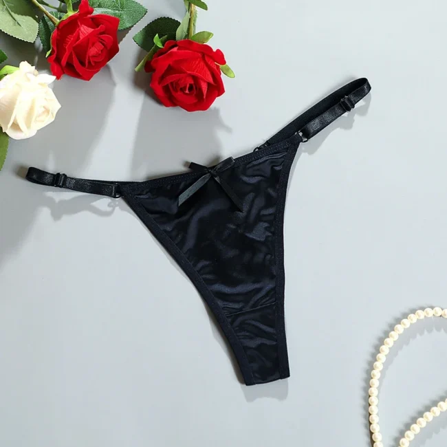 Women'S Satin Soft Thong Low Waist Comfortable Female Underwear - Image 4