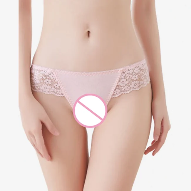 Women Thong Elastic Cotton Low Waist Lace Seamless Underwear Solid Color - Image 28