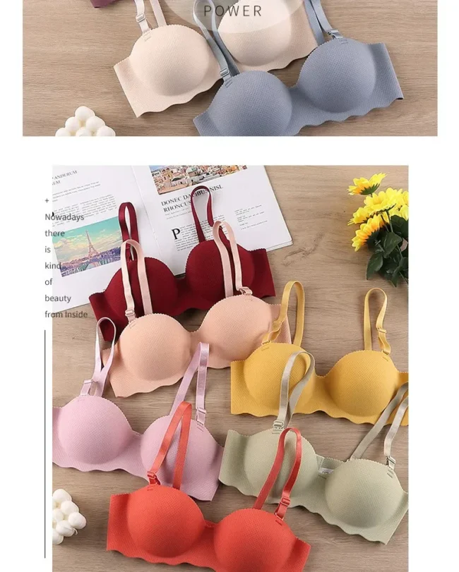 Bra Push Up Seamless For Women Solid Color Convertible Straps Brassiere - Image 16