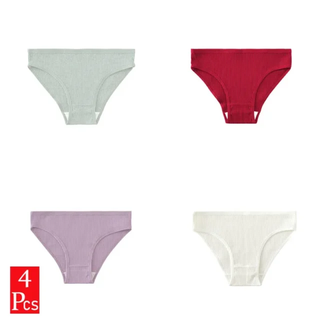 Women Underwear Briefs Breathable Cotton Panties Mid-Waist Hip Lifting - Image 12
