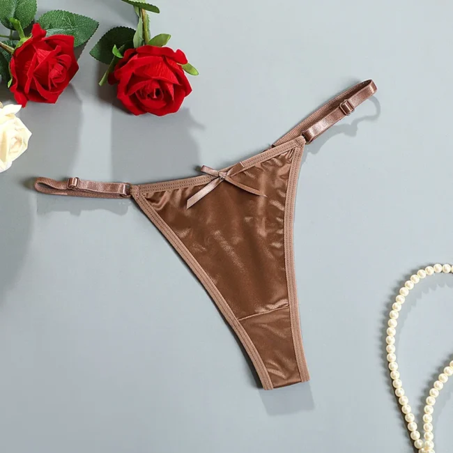 Women'S Satin Soft Thong Low Waist Comfortable Female Underwear - Image 7