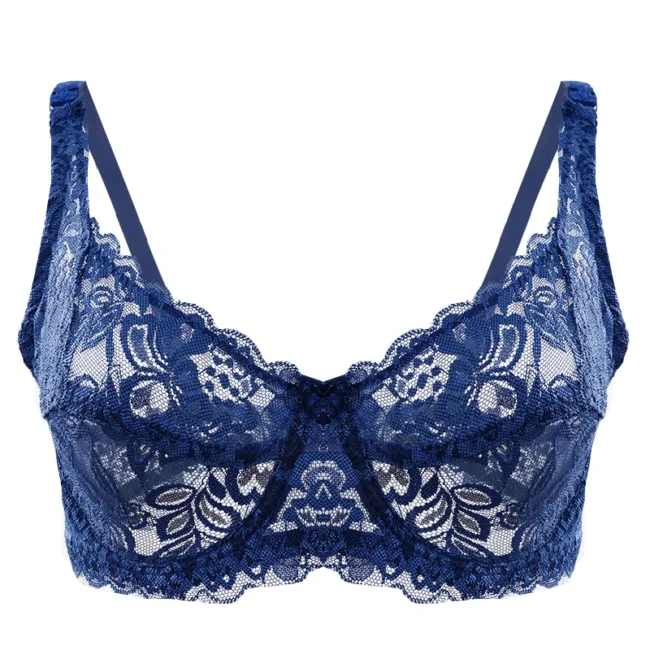 Women Lace Bra Plus Size Push Up Hollow Out Embroidery Bra Brassiere - Image 11