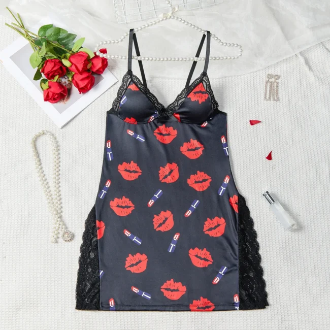 Nightgown Fashion Leopard Print Lingerie Women'S Butterfly Pattern Chemise - Image 15