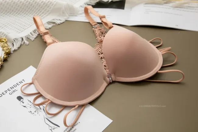 Women Silky Comfortable Adjustable Bra Underwire Back Floral Embroidery - Image 19