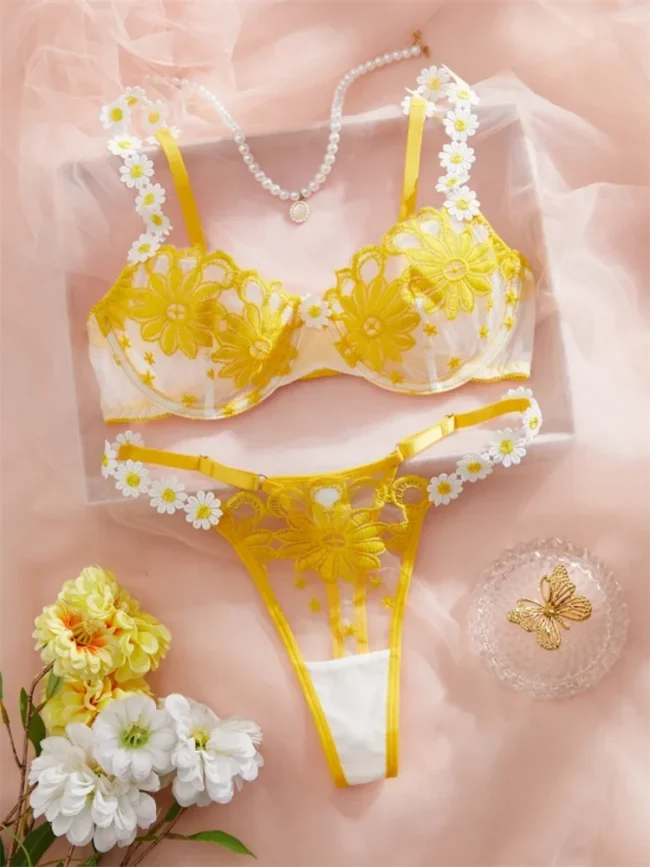 Fairy Lingerie Set Sweet Lace Underwear Luxury Intimate Beautiful Floral Embroidery Bra And Panties Set - Image 8