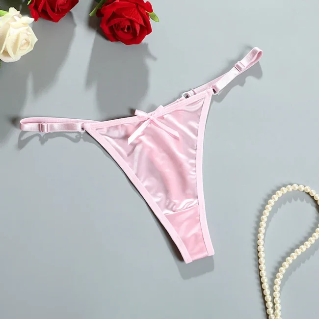 Women'S Satin Soft Thong Low Waist Comfortable Female Underwear - Image 3