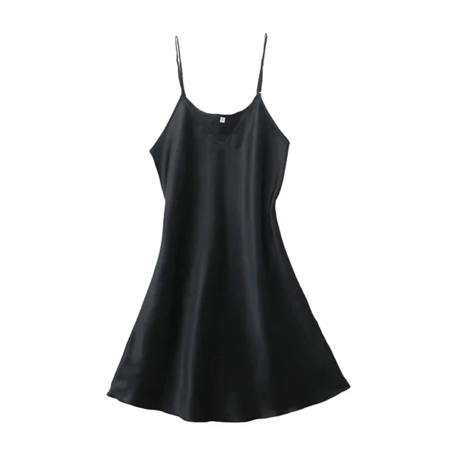 Women'S Sexy Silk Satin Night Dress Sleeveless Nighties V-Neck Nightgown - Image 11