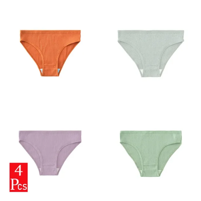 Women Underwear Briefs Breathable Cotton Panties Mid-Waist Hip Lifting - Image 7