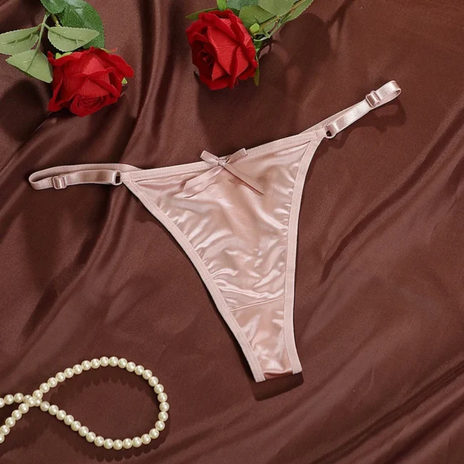 Women'S Satin Soft Thong Low Waist Comfortable Female Underwear - Image 9