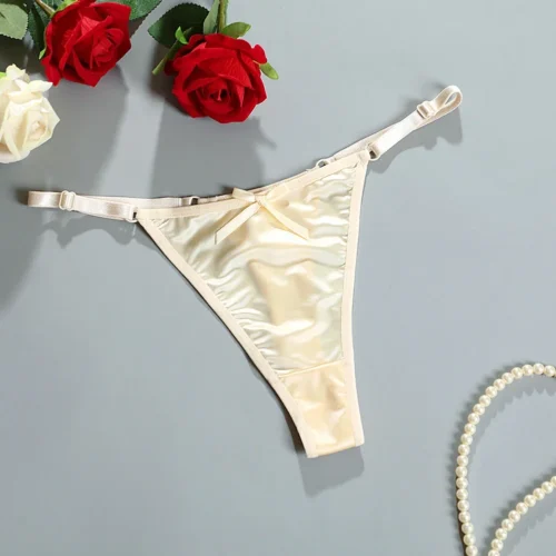 Women's Satin Soft Thong Low Waist Comfortable Female Underwear