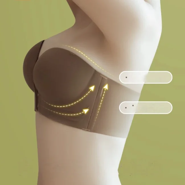 Front Closure Strapless Bra For Women Seamless Push Up Brassiere - Image 15
