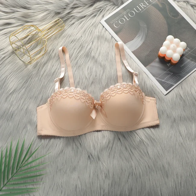 Underwire Push-Up Bras For Women Elegant Bow Decoration Flower Ruffles - Image 15