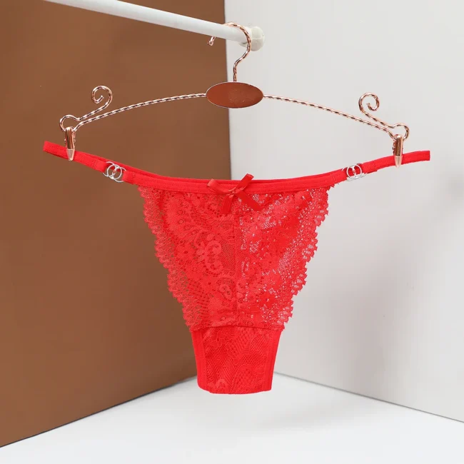 Women'S Thong Panties Lace Flowers Low Waist Fashion Transparent - Image 10