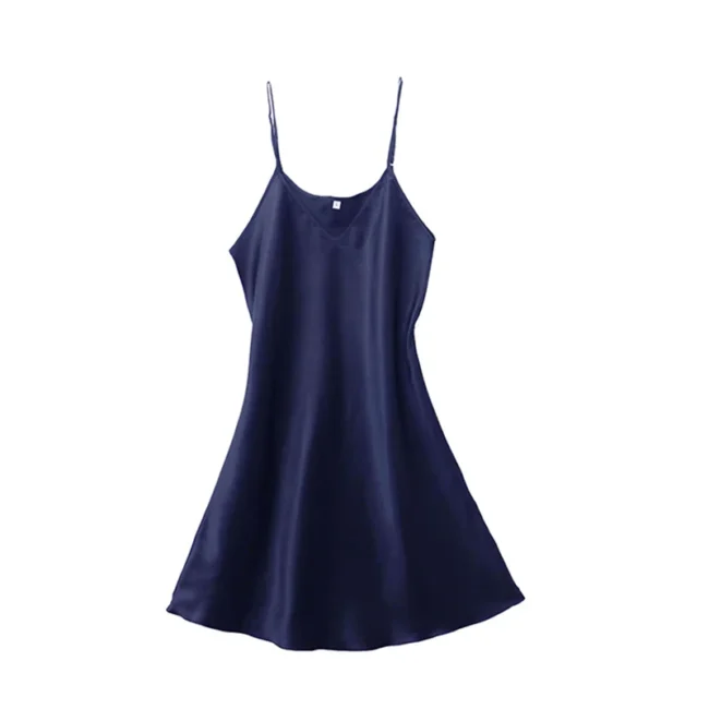 Women'S Sexy Silk Satin Night Dress Sleeveless Nighties V-Neck Nightgown - Image 9