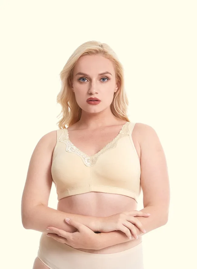 Bras For Women Plus Size 95% Cotton Large Cup Comfortable Seamless Wireless Ultra-Thin  Brassiere - Image 22