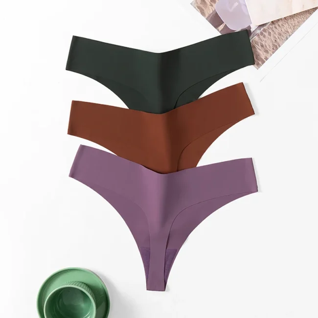 10Pcs Set Women'S Panties Simple Seamless Underwear Breathable Comfortable Thong - Image 2