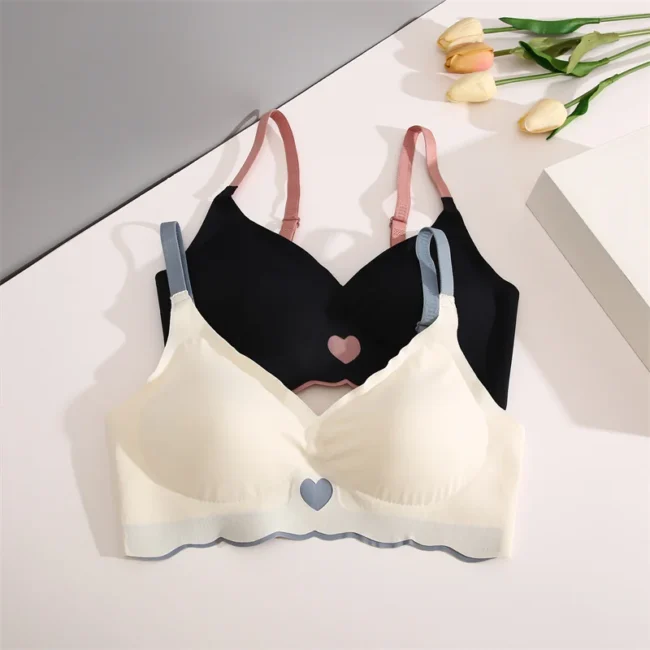 Push Up Bra For Women Love Heart Pattern Deep V Neck - Image 16